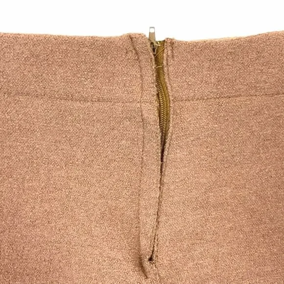 Blanket Skirt Handmade Women's Brown Wool Side Slit Zipper Vintage Size Med to L - Picture 4 of 11